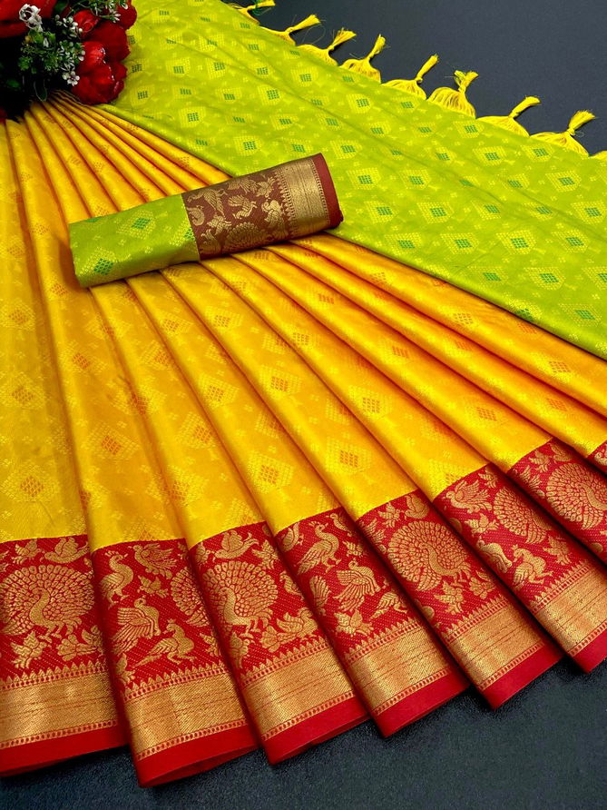 Aab Tansui Bird Kanchivaram Silk Non Catalog Sarees
